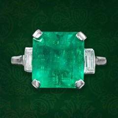 Aer Deco Antique Vintage 4.50Ct Natural Emerald Wedding Ring 925 Sterling Silver