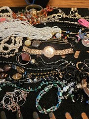 Vintage Lot Jewelry Wear Repair Craft Beads Glass Watch Plastic Metal Shell