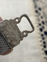 Vintage Square Marcasite Mesh Band Bracelet Magnetic Clasp 7″