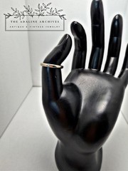 Vintage Silver Tone Bypass Ring – Minimalist Adjustable Band – Stackable 1.6g