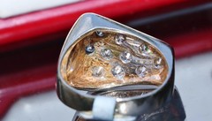14k yellow gold ring 2.50ct diamond sz 10.5 vintage handmade 10.25gr N3070G