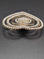 Vintage Monet Triple Heart Brooch Pin Mid-century Costume Jewelry Signed