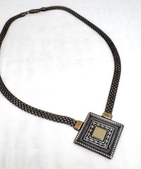 Vintage 925 Silver And Gold Necklace Delicate And Special.