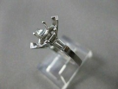 ESTATE BAGUETTE DIAMOND 14K W GOLD RING MARQUISE SEMI MOUNT SETTING EF VVS 21090