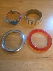 Lot Of 4 Vintage Bangle Cuff Bracelets Assorted