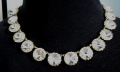 J Crew Anna Wintour Necklace Georgian Collet Riviere Rivoli Crystal Brulee Vtg