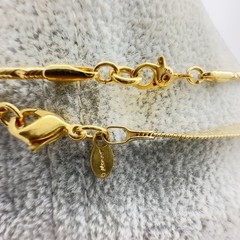 (2) Vintage Monet Gold Tone 23” & 30” Necklaces Herringbone 5mm