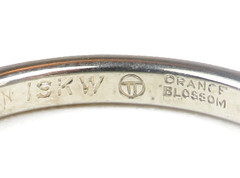 Antique 1920’s Orange Blossom Traub 18K White Gold Wedding Band Ring 4.75 UK-J
