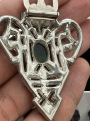 Vintage Art Deco Costume Green And White Rhinestone Clip On Brooch