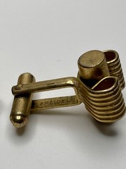 Vintage Speidel Modernist Brutalist Coil Spring Gold Tone MCM 1960s Cufflinks