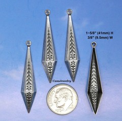 #0496 ANTIQUED STERLING SILVER PLATED CELTIC TEARDROP ER W/HANG RING – 4 Pcs
