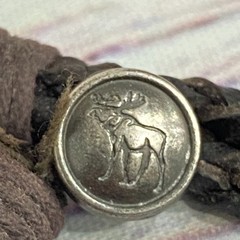 Vintage Abercrombie & Fitch Braided Brown Leather Moose Button Y2K Bracelet
