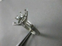 ESTATE BAGUETTE DIAMOND 14K W GOLD RING MARQUISE SEMI MOUNT SETTING EF VVS 21090