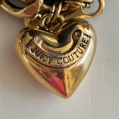 Juicy Couture Heart J Gold Tone Chain Bracelet Starter Charm Toggle