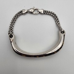 VTG Helen Andrews HAN 925 Italy Resin Bar Bracelet 6.5in Brown Leopard GUC