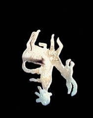 Vtg 800 Silver Nasreddin Hodja Riding Donkey Backwards 800 Silver Tie Clasp EUC