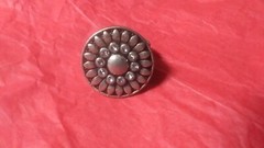 Silver Toned Vintage Jewelry Lot 1 Size Fits All Chunky Ring Necklace & Bracelet
