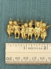 I Am Edgar Berebi My All In A Row Angel child Vintage Brooch pin jewelry 24kplat