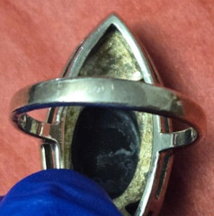 925 Sterling Silver Black Gemstones Ring Size 6 3/4 Art Deco Style? 6 Grams