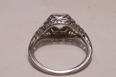 Art Deco Belais Bros Antique Filigree 18k White Gold Ring Wedding Engagement