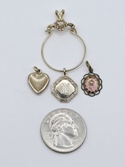 Vintage Pendant Charm Lot 9pc Gold Filled Plated Art Nouveau Victorian Monogram