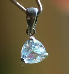 925 Sterling Silver Blue Topaz Pendant Light Sky Blue Faceted Gemstone
