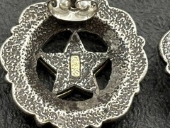 Vintage Silver And Gold Tone Star Earrings Western Southwestern Concho Style