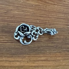 Vintage Teka Theodor Klotz Sterling Silver Rose Pendant Signed