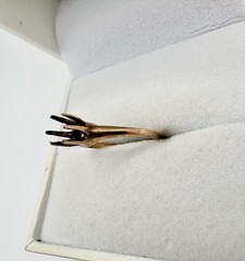 Antique Victorian Gold Shell Claw Prong Setting Ring SZ6.75 Repair No Stone Read