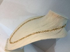 Lovely 28″ Gold Tone Metal Twisted Infinity Chain & Faux Pearl Necklace!
