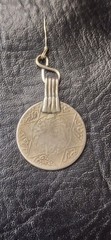 19th Century Moroccan Coin Necklace Sterling Silver Earring Pendant Antique