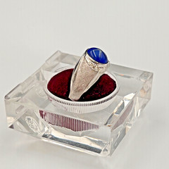 Vtg 18K HGE Faux Star Sapphire Ring, Mens Mans 11.75, Heavy Gold Electroplate