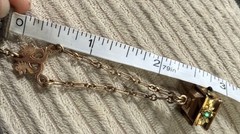 Victorian RARE 9.64g Gold Fill 3” FOB Paste Stone Dog Head Rose GF 26” Necklace