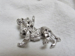 Vintage House of Nikolas Sterling 3 D Lion Pendant Charm in Box