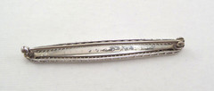 VTG Sterling Silver Art Deco Bar Pin with Cubic Zircons 6.1 Grams 2.5” Long