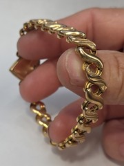Vintage Marine Logo On Heart Expandable Sweetheart Bracelet Gold Tone
