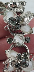 Vintage Juliana Rhinestone Bracelet & Earrings Set Givre Glass Smoky Rhinestones