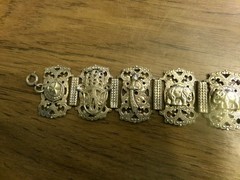Vintage Women’s Souvenir Bracelet Morocco Hamsa Hand Elephant Link Bracelet