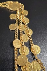 Vintage Mid-Century Victorian Revival Coin Necklace