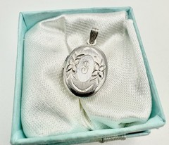 VTG Monogram Initial Etched Sterling Silver 925 Floral Locket Signed Tested Read