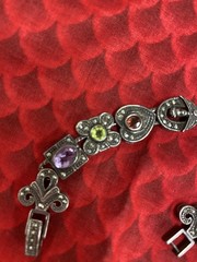 VICTORIAN REVIVAL STYLE STERLING SILVER -GEMS – MARCASITE SLIDE BRACELET