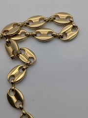 Vintage Floral Heart Locket Pendant 16″ Mariner Coffee Bean Link Chain