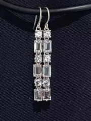 2Ct Emerald Lab Created Diamond Women Drop Dangle Earrings 14K White Gold Finish