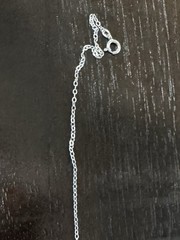 Vintage D/N 925 Sterling Silver 1mm Flat Cable Chain Necklace 18″ Delicate 0.7g