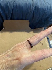 Vintage Hand Turned 3/16″ Turtle Shell Ring size 8.5 unused old new stock good