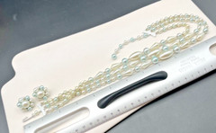 Vintage 3 Strand Pastel Blue Pearl Choker Necklace & Cluster Bead Earrings Set