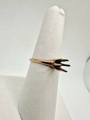 Antique Victorian Gold Shell Claw Prong Setting Ring SZ6.75 Repair No Stone Read