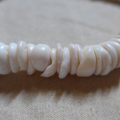 VTG Hawaiian Puka Shell Necklace Handmade Surfer Beaded HEAVY CHUNKY 15.5″ 110g