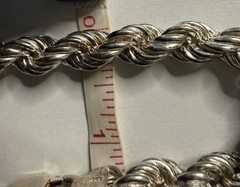 Vintage 925 Sterling Silver Twisted 9mm Thick Rope Chain 7.5” Bracelet – 20.97g