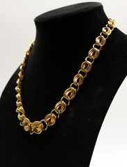 Vintage Monet Double Curb link Gold Tone Necklace